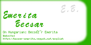 emerita becsar business card